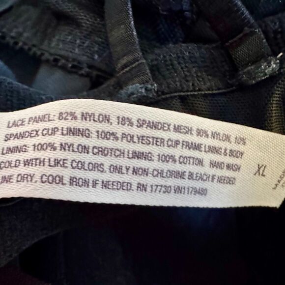 Auden Black Lace Sheer Mesh Bodysuit Teddy Lingerie One-Piece Women’s XL - Picture 5 of 6